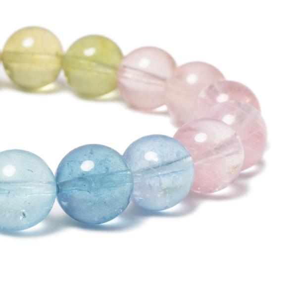 【一点もの】ミックスベリル10mm シンプルブレスレット【鑑別書付き】