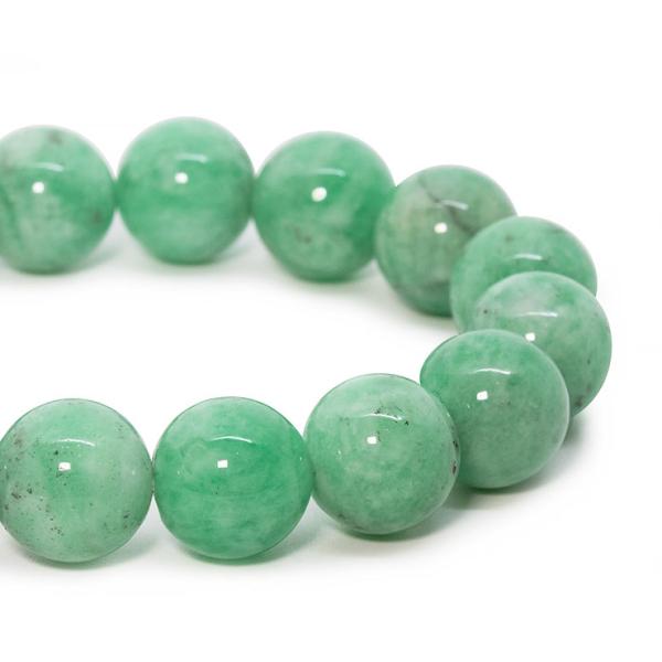 【一点もの】アグリゲート・グリーンベリル13mm シンプルブレスレット【鑑別書付き】