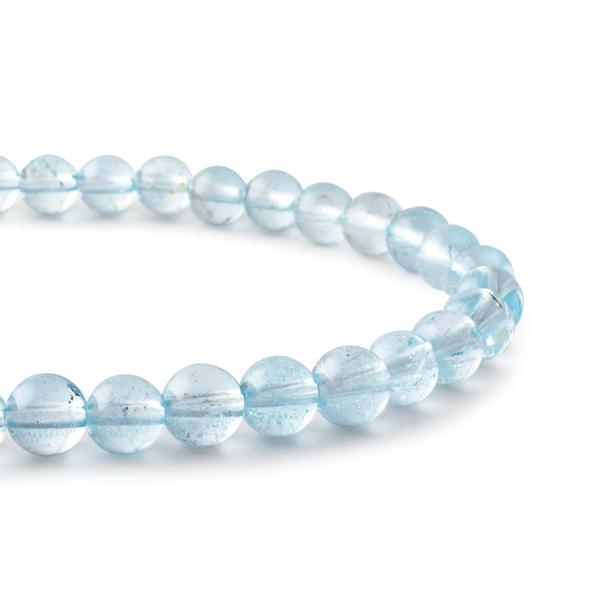 【一点もの】ブルートパーズ6mm シンプルブレスレット【鑑別書付き】 パワーストーン/天然石/ギフト