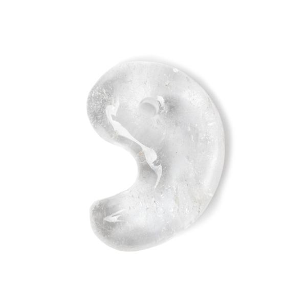 古の時代から愛されたクリスタル【一点もの】勾玉 山梨水晶（虹あり）25mm