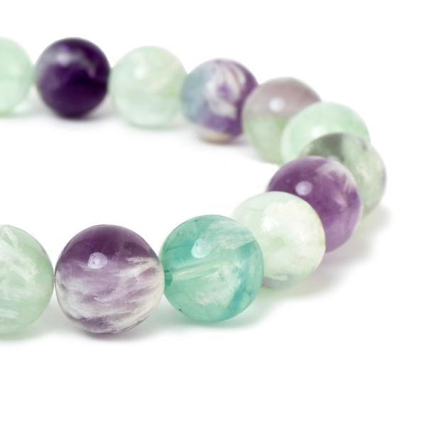 【一点もの】白い羽根状の神秘 エンジェルフェザーフローライト 10mm