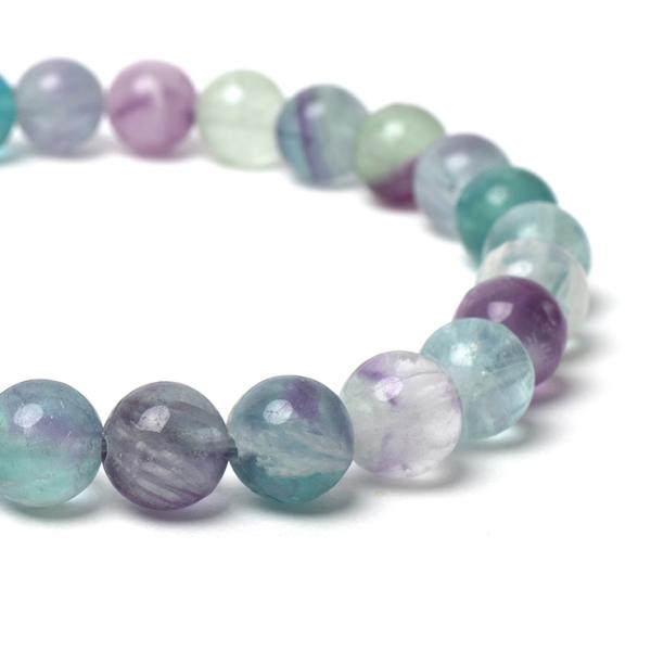 白い羽根状の神秘【一点もの】エンジェルフェザーフローライト8mm シンプルブレスレット