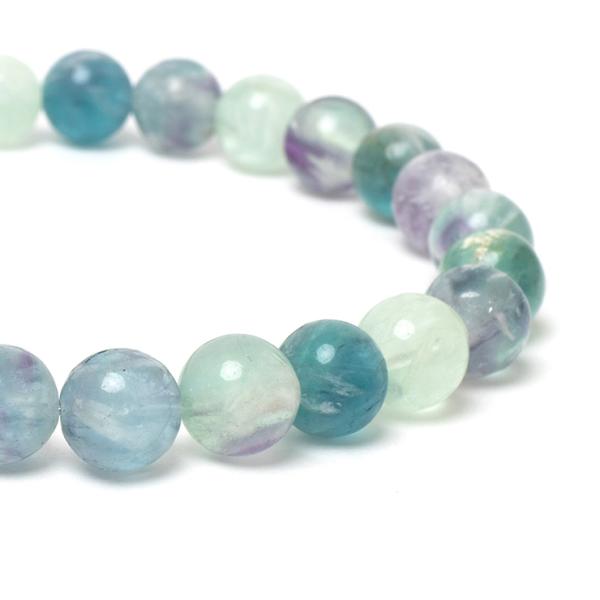 白い羽根状の神秘【一点もの】エンジェルフェザーフローライト8mm シンプルブレスレット