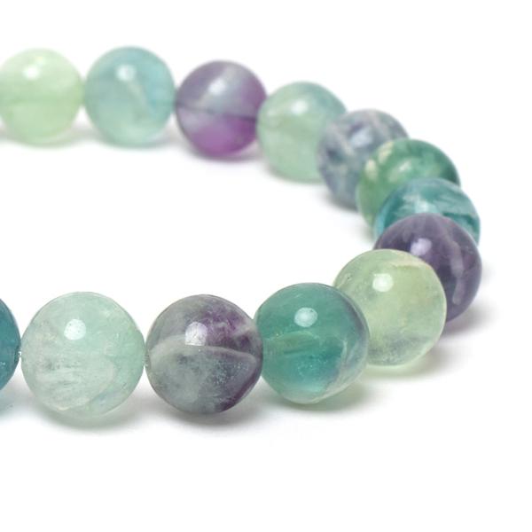 白い羽根状の神秘【一点もの】エンジェルフェザーフローライト10mm シンプルブレスレット