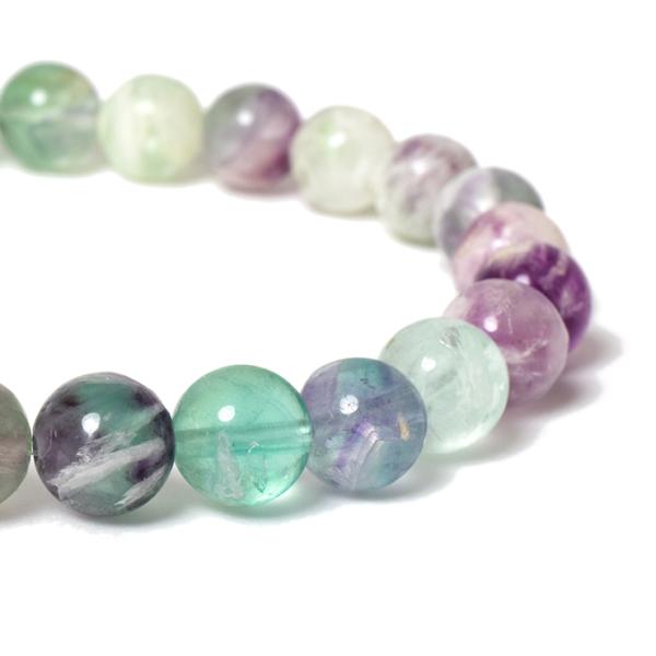 白い羽根状の神秘【一点もの】エンジェルフェザーフローライト8mm シンプルブレスレット