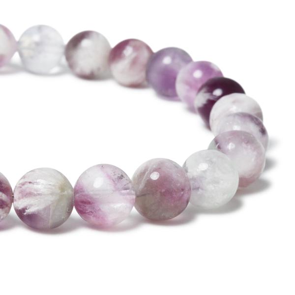 【一点もの】エンジェルフェザーフローライト8mm シンプルブレスレット【鑑別書付き】