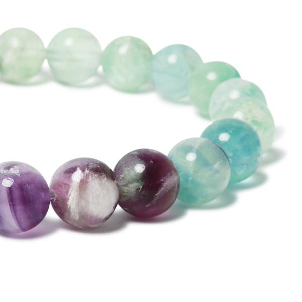 【一点もの】エンジェルフェザーフローライト10mm シンプルブレスレット【鑑別書付き】