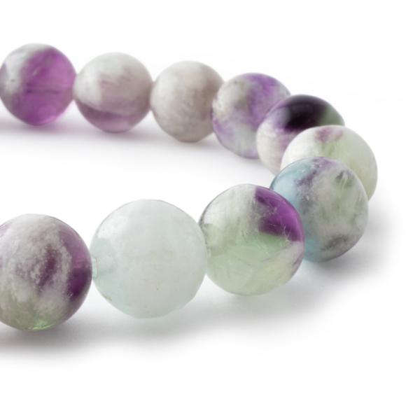 【一点もの】エンジェルフェザーフローライト10mm シンプルブレスレット【鑑別書付き】