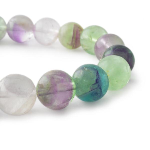 【一点もの】エンジェルフェザーフローライト10mm シンプルブレスレット【鑑別書付き】