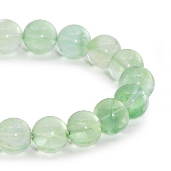 【一点もの】アイリスグリーンフローライト10mm　シンプルブレスレット【鑑別書付き】