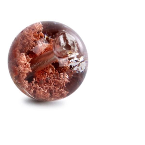 天然のガーデニング【一点もの】ガーデンクォーツ（レッド） 12mm