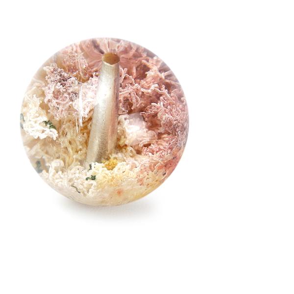 天然のガーデニング【一点もの】ガーデンクォーツ（ピンクホワイト） 12mm