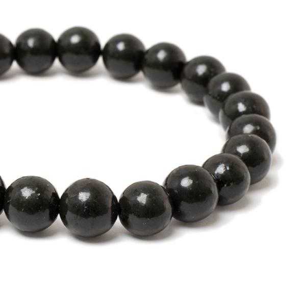 北海道の大地が生み出す霊石【一点もの】神居古潭石 玄 10mm シンプルブレスレット