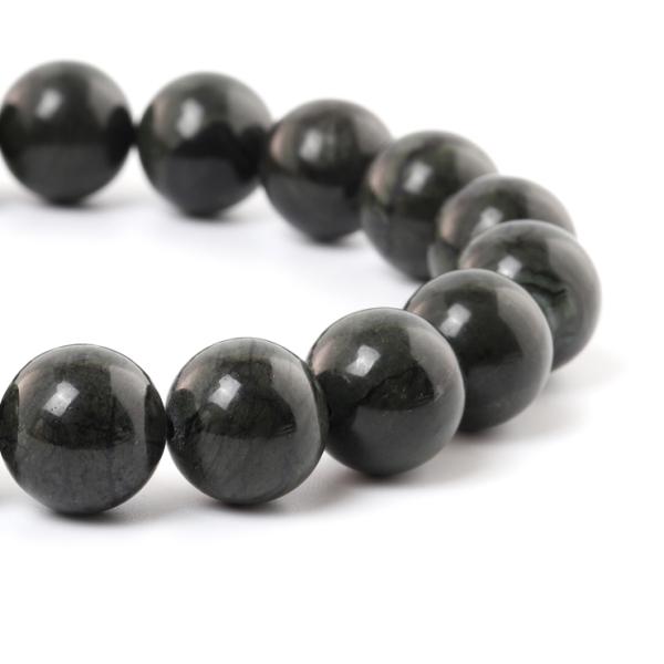 北海道の大地が生み出す霊石【一点もの】神居古潭石 織部 12mm シンプルブレスレット