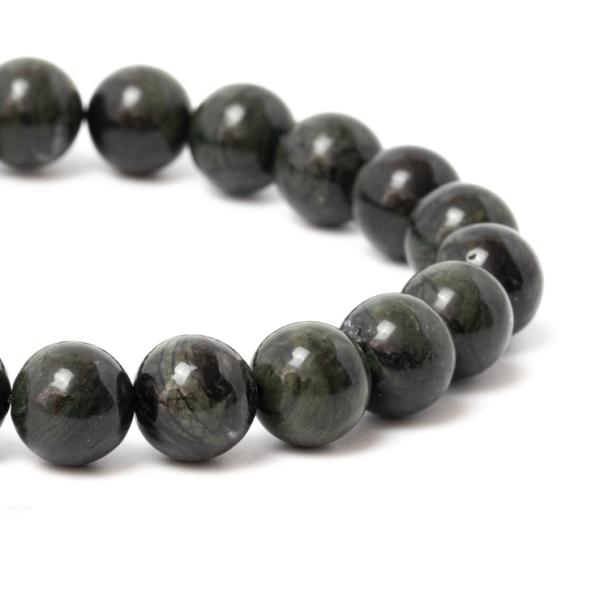 北海道の大地が生み出す霊石【一点もの】神居古潭石 織部 10mm シンプルブレスレット