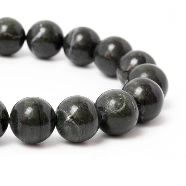 北海道の大地が生み出す霊石【一点もの】神居古潭石 織部 12mm シンプルブレスレット