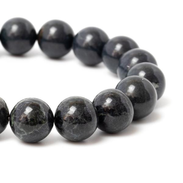 北海道の大地が生み出す霊石【一点もの】神居古潭石 濃藍 12mm  シンプルブレスレット