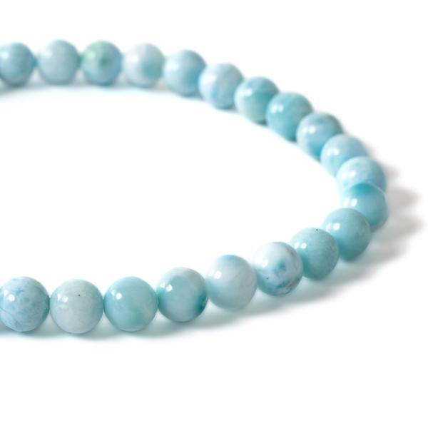 【一点もの】ラリマー6mm シンプルブレスレット【鑑別書付き】