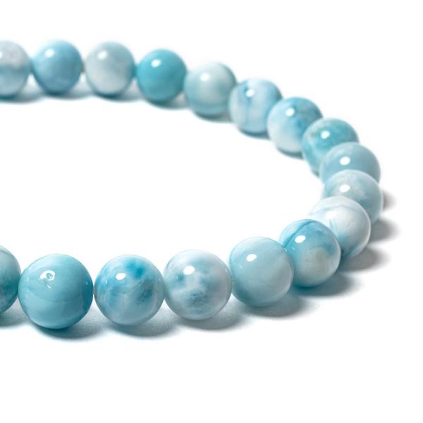 【一点もの】ラリマー8mm シンプルブレスレット【鑑別書付き】