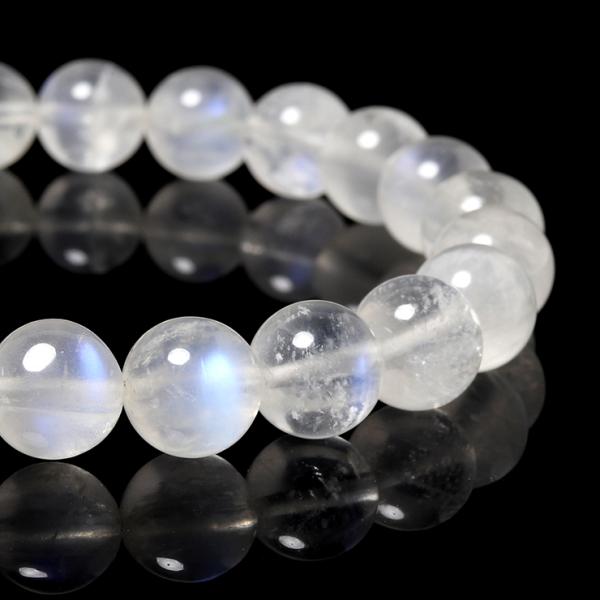 【一点もの】ブルームーンストーン8mm シンプルブレスレット【鑑別書付き】