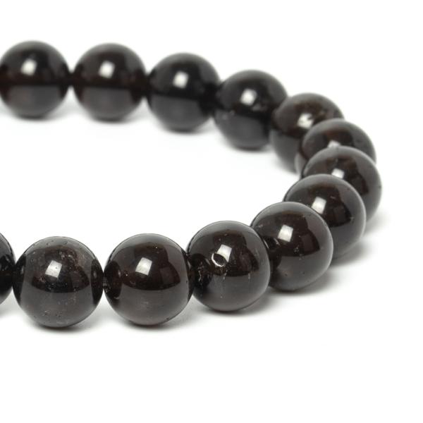 破邪の力を持つ幻の国産黒水晶【一点もの】山梨黒水晶10mm シンプルブレスレット