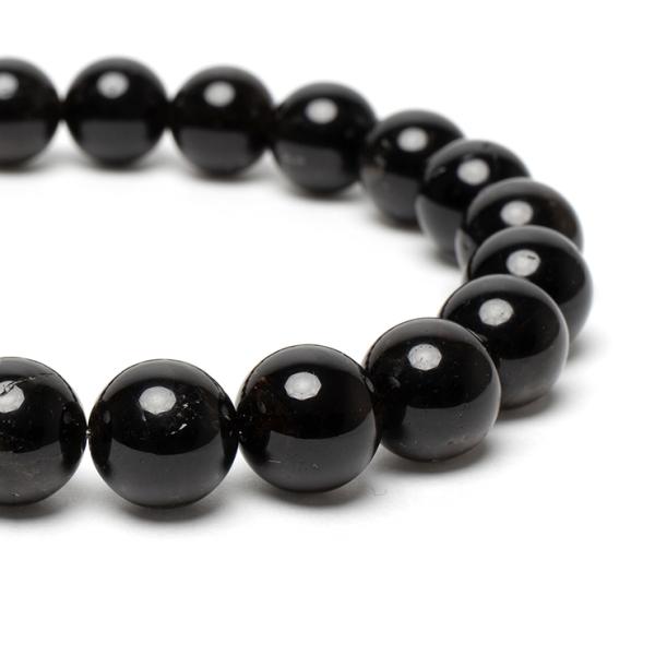 破邪の力を持つ幻の国産黒水晶【一点もの】山梨黒水晶10mm シンプルブレスレット