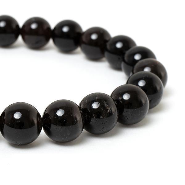 破邪の力を持つ幻の国産黒水晶【一点もの】山梨黒水晶10mm シンプルブレスレット
