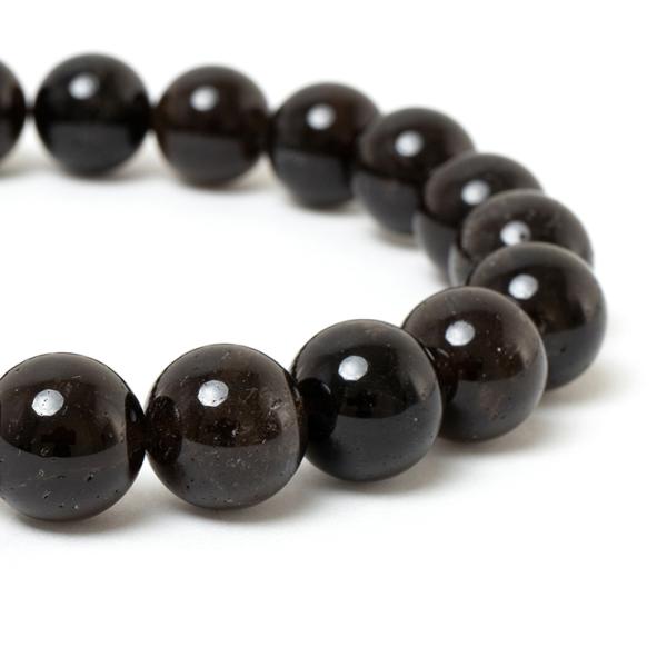 破邪の力を持つ幻の国産黒水晶【一点もの】山梨黒水晶10mm シンプルブレスレット