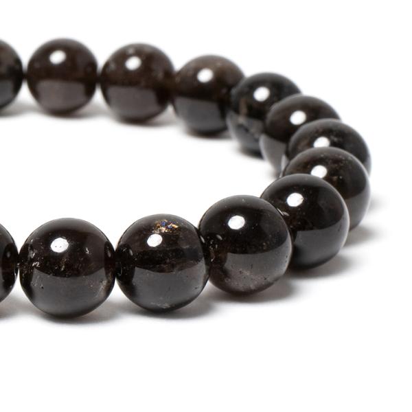 【一点もの】山梨黒水晶10mm シンプルブレスレット【鑑別書付き】