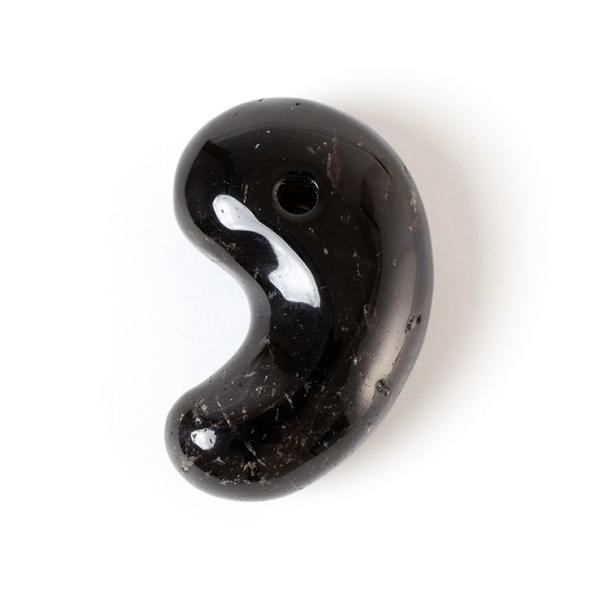 【一点もの】勾玉 山梨黒水晶 30mm【鑑別書付き】