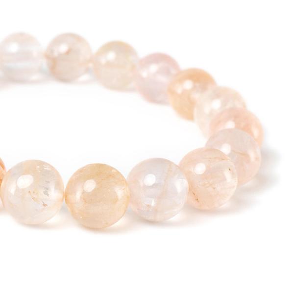 ほんのりピンクが愛らしい【一点もの】モルガナイト（SA） 10mm シンプルブレスレット