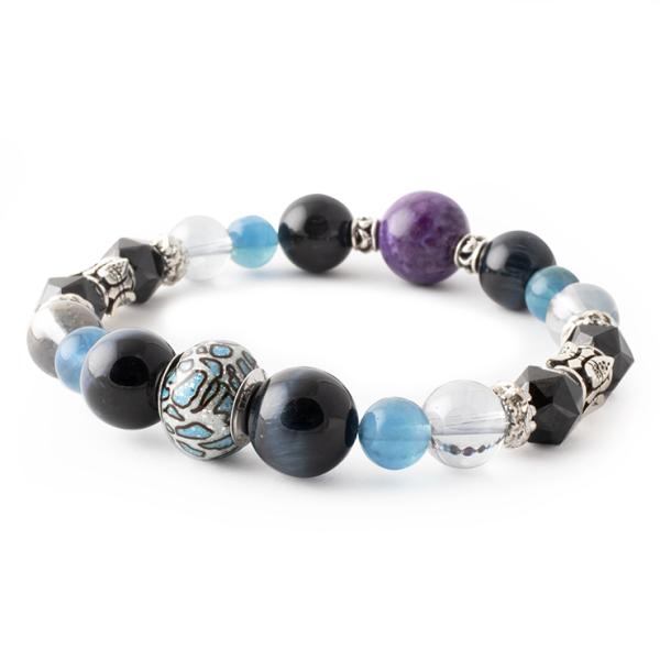 【一点もの】ベネチアンビーズ・チャロアイト デザインブレスレット