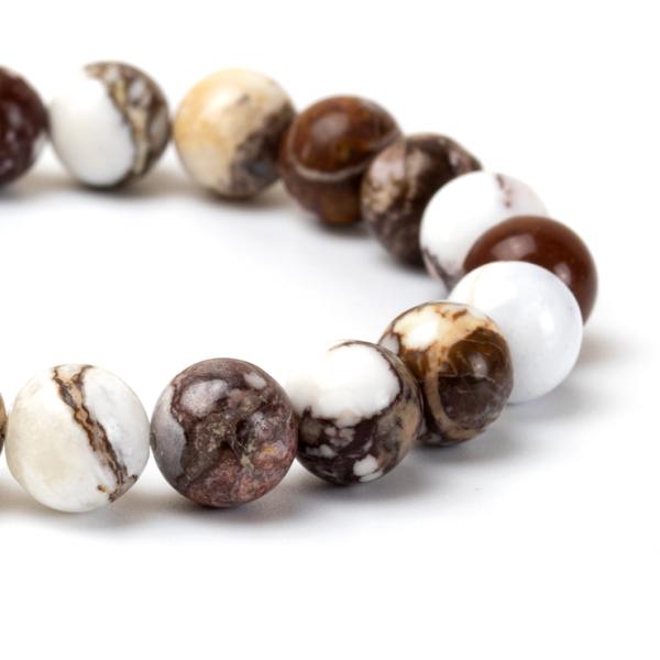 大地の色を宿した希少石【一点もの】ワイルドホース 10mm シンプルブレスレット