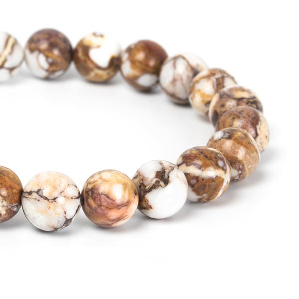 大地の色を宿した希少石【一点もの】ワイルドホース 10mm シンプルブレスレット
