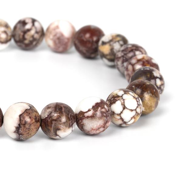 大地の色を宿した希少石【一点もの】ワイルドホース 10mm シンプルブレスレット