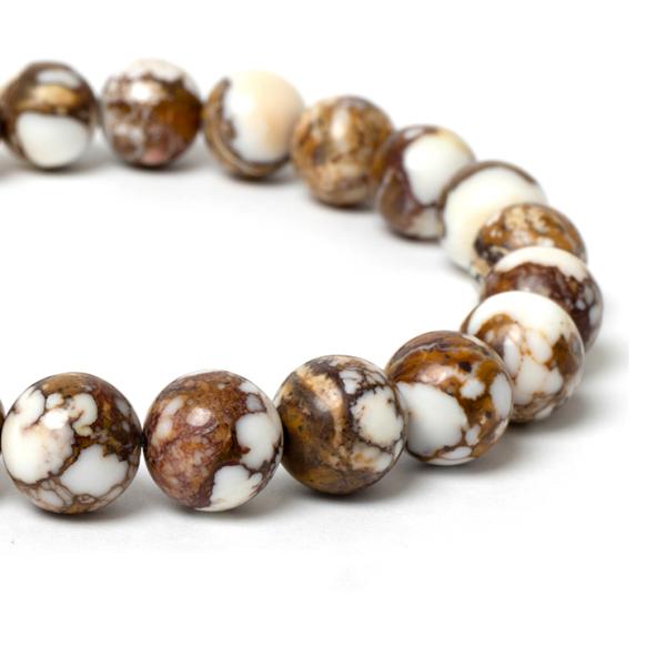 大地の色を宿した希少石【一点もの】ワイルドホース 10mm シンプルブレスレット