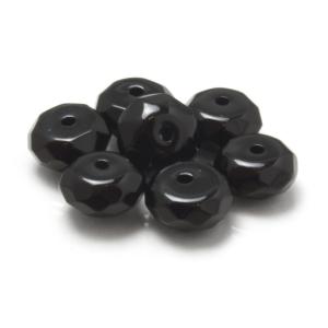 【粒売り/バラ売り】ブラックオニキス（ボタンカット） 8mm