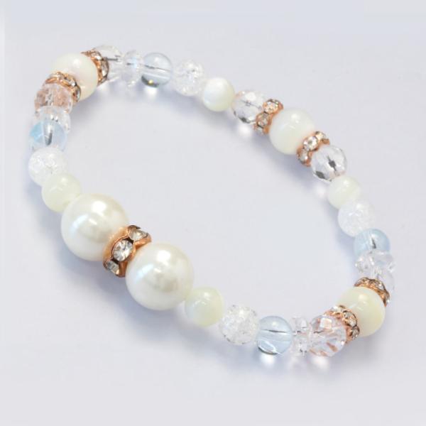 パール・ブルートパーズ デザインブレスレット
