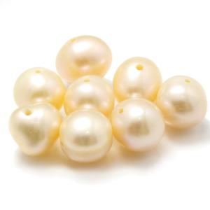 【粒売り/バラ売り】淡水パール（オレンジ) 7mm