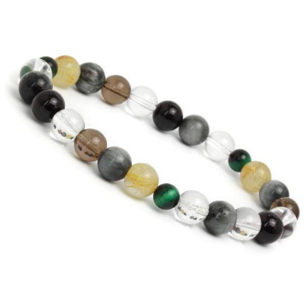 ルチルクォーツ・タイガーアイ デザインブレスレット