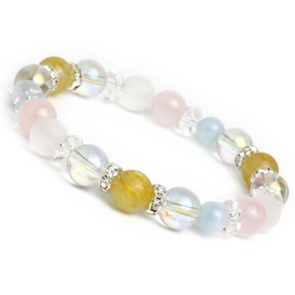 ルチルクォーツ・ローズクォーツ デザインブレスレット