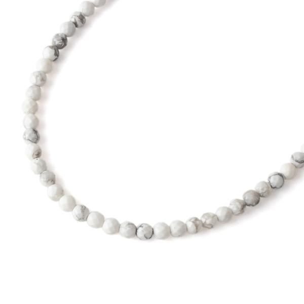ハウライト32面カット4mm シンプルネックレス