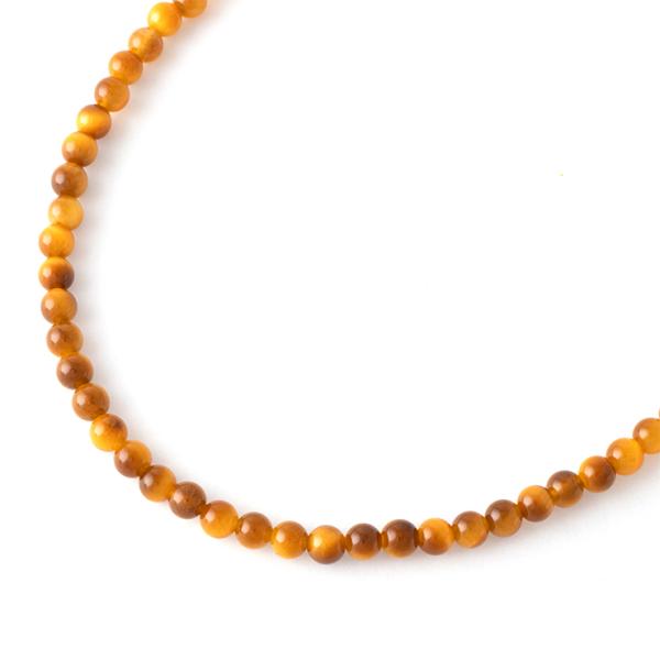 イエロータイガーアイ4mm シンプルネックレス