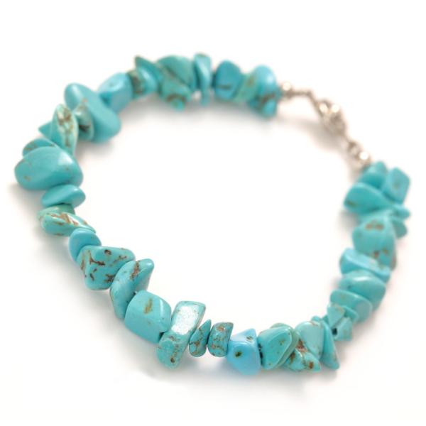 天然石さざれブレスレット ハウライトターコイズ（チップ大）