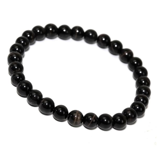 ブラックタイガーアイ6mm シンプルブレスレット
