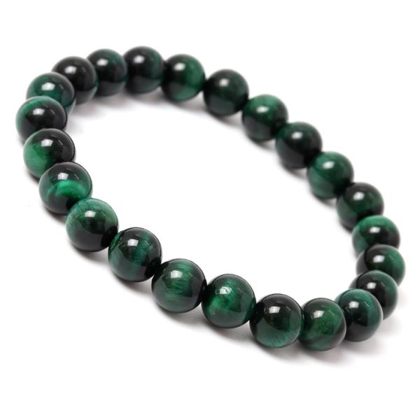 グリーンタイガーアイ8mm シンプルブレスレット