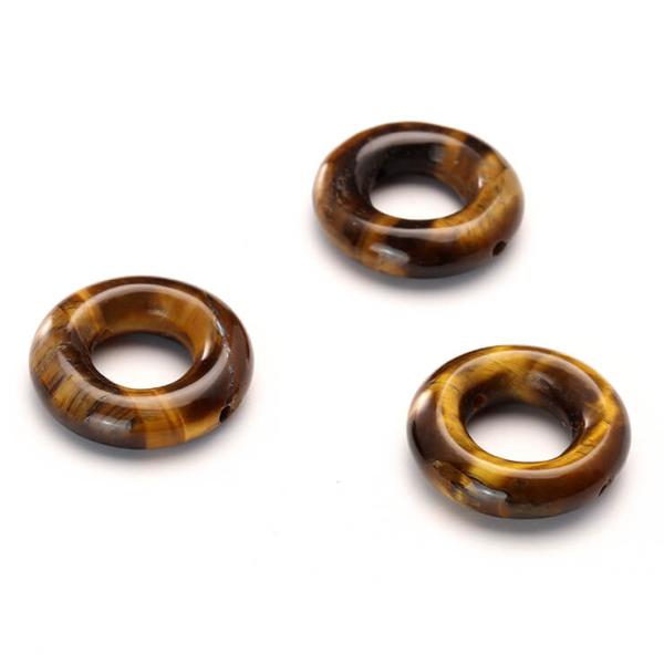 【粒売り/バラ売り】イエロータイガーアイ （ドーナツ形状） 15mm