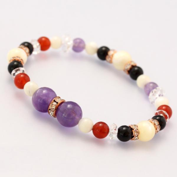 【winQ】リボンカラーブレスレット アメジスト