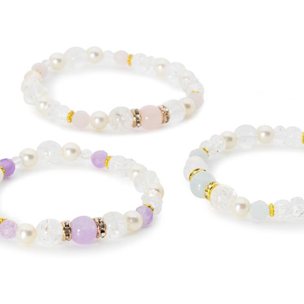 【winQ】クリスタル・パール カラーブレスレット