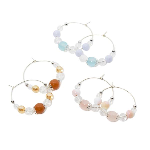 【winQ】虹色カラーフープピアス